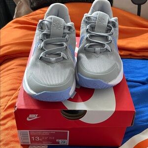 Nike Kids Gray and Light Blue Slip-On Runner Sneakers